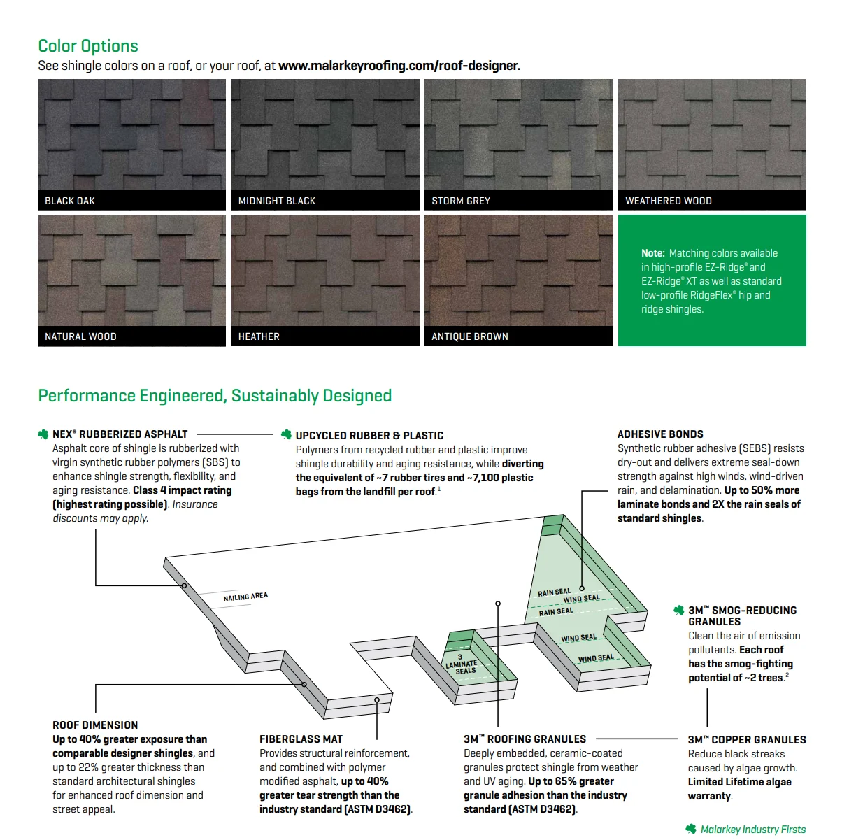Malarkey Windsor 50 Year Designer Shingle Color options Malarkey Windsor 50 Year Designer Shingle Color options